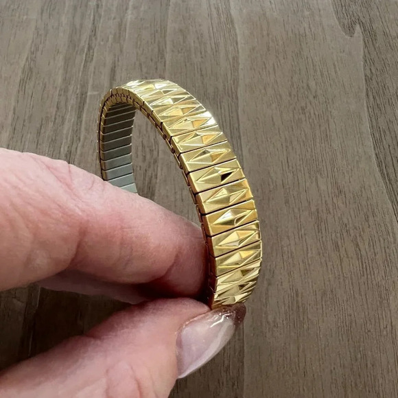 Italian Millefiori Glass Heart on Gold Chain Necklace and Stretch Bracelet - Picture 6 of 8